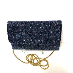 Sparkly blue clutch shoulder bag vintage